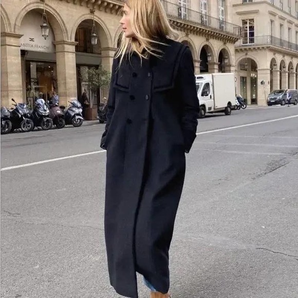 Antonio Melani Jackets & Blazers - Antonio Melani Courtney Grow January Coat Black Wool Velvet Trim Size 6 NWT